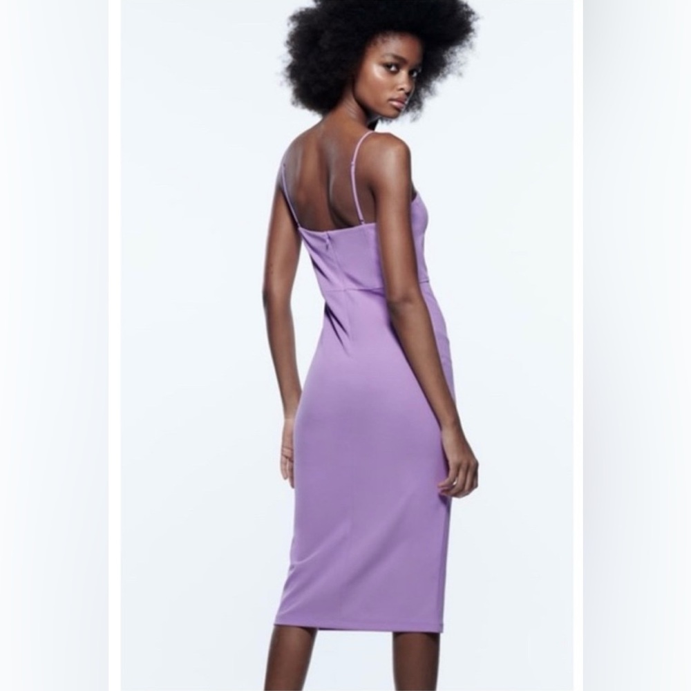 Zara Lilac Corset Midi Dress - Picture 3 of 8